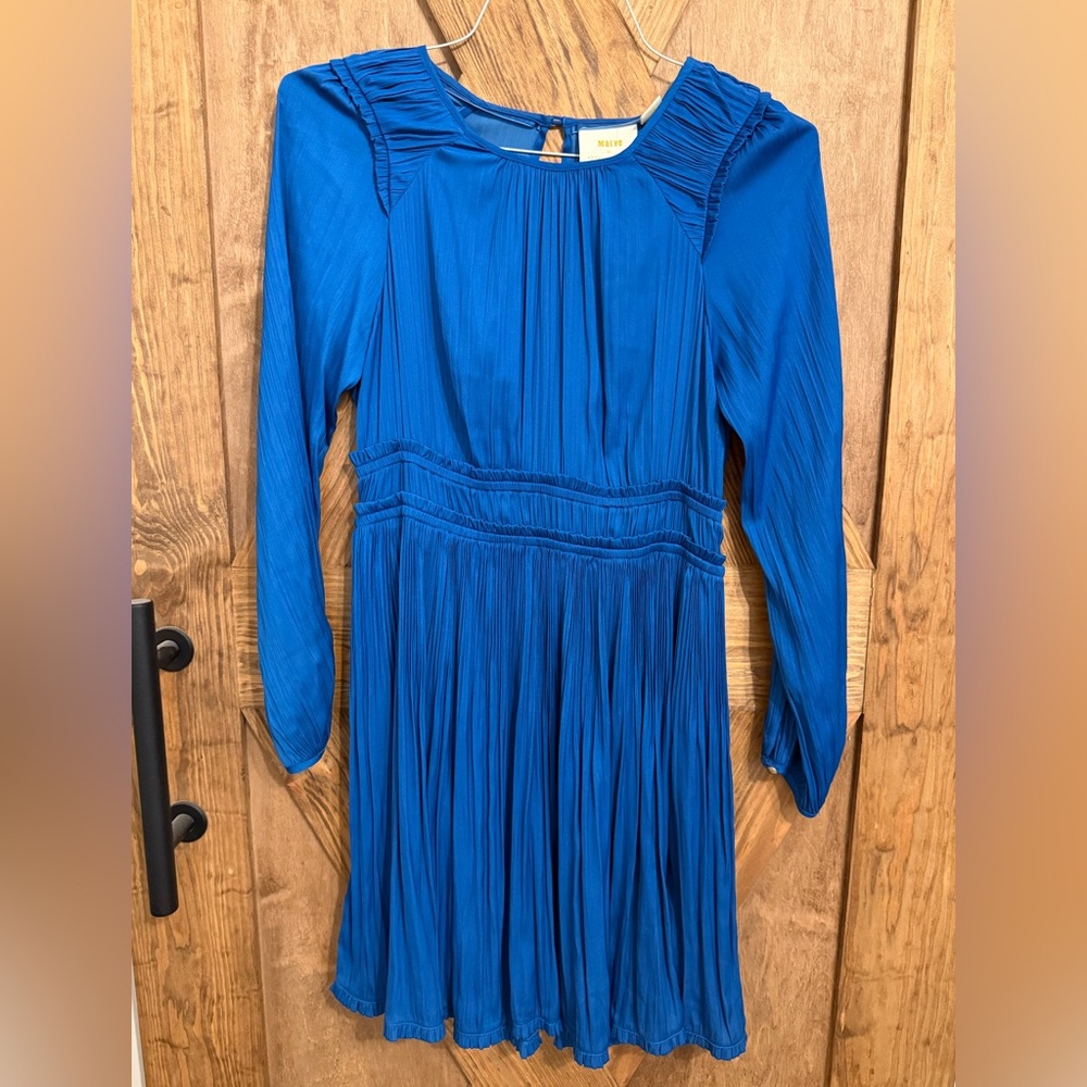 Maeve by Anthropologie Blue Long Sleeve Dress